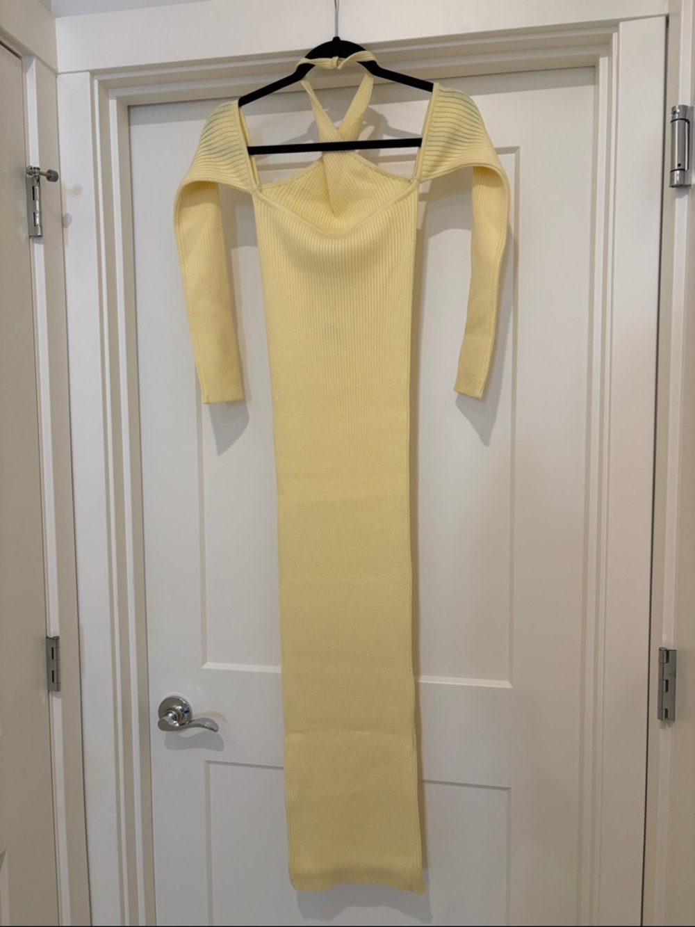NWT [Baobab] Collection Kai Dress Twist Halter Ribbed Midi Viche Yellow Womens S - Picture 7 of 14